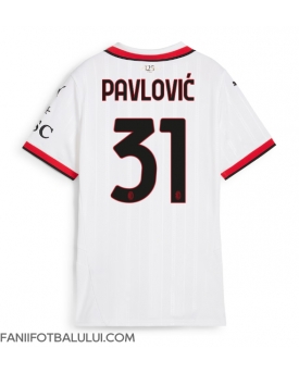 AC Milan Strahinja Pavlovic #31 Tricou Fotbal Replică 2024-25 Femei Deplasare